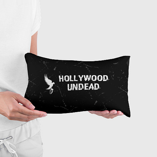 Подушка-антистресс Hollywood Undead glitch на темном фоне: надпись и / 3D-принт – фото 3