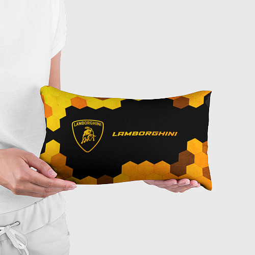 Подушка-антистресс Lamborghini - gold gradient: надпись и символ / 3D-принт – фото 3