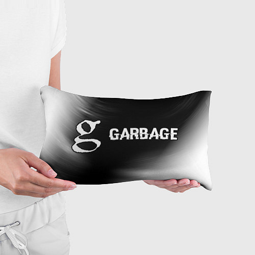 Подушка-антистресс Garbage glitch на темном фоне: надпись и символ / 3D-принт – фото 3