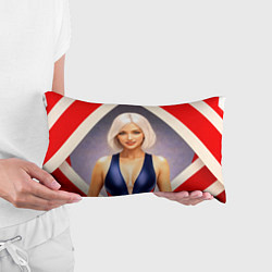 Подушка-антистресс Девушка блондинка в спортивном костюме, цвет: 3D-принт — фото 2
