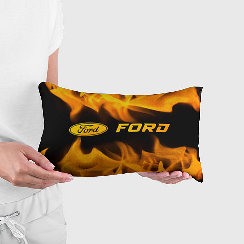 Подушка-антистресс Ford - gold gradient: надпись и символ / 3D-принт – фото 3