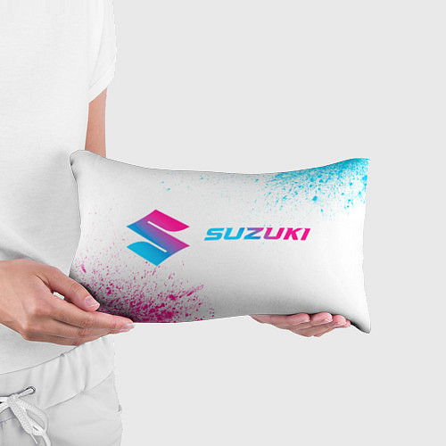 Подушка-антистресс Suzuki neon gradient style: надпись и символ / 3D-принт – фото 3