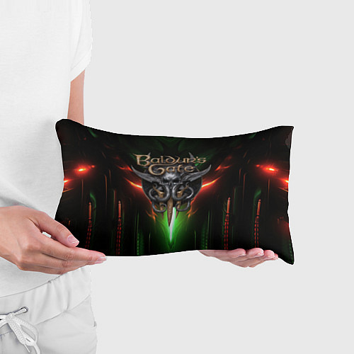 Подушка-антистресс Baldurs Gate 3 logo green red light / 3D-принт – фото 3