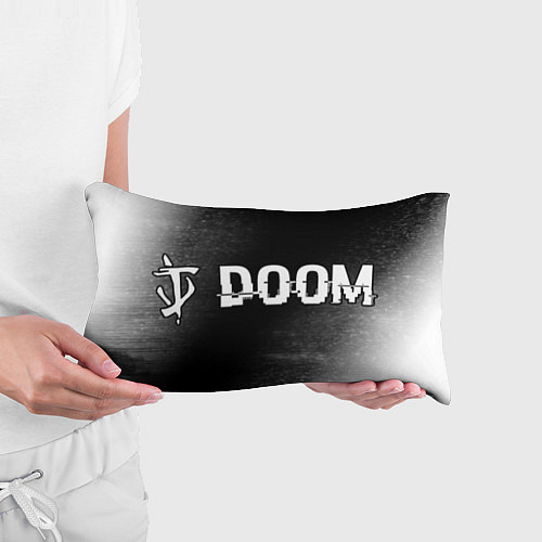Подушка-антистресс Doom glitch на темном фоне: надпись и символ / 3D-принт – фото 3