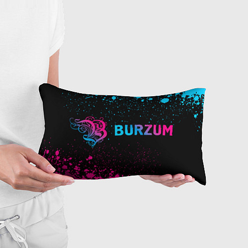 Подушка-антистресс Burzum - neon gradient: надпись и символ / 3D-принт – фото 3