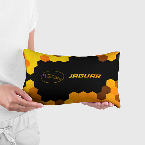 Подушка-антистресс Jaguar - gold gradient: надпись и символ / 3D-принт – фото 3