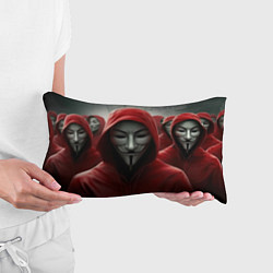 Подушка-антистресс Анонимусы в красных капюшонах, цвет: 3D-принт — фото 2