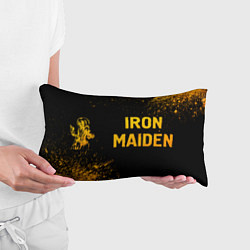 Подушка-антистресс Iron Maiden - gold gradient: надпись и символ, цвет: 3D-принт — фото 2
