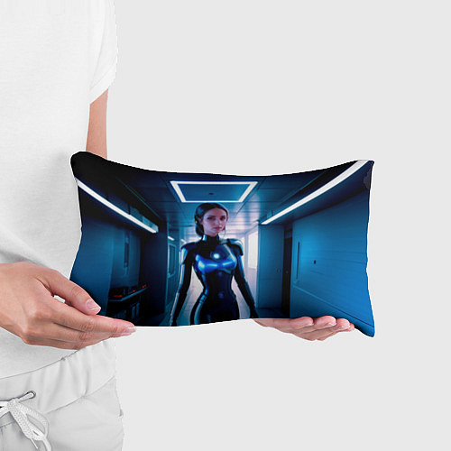 Подушка-антистресс Девушка биоробот на космической станции / 3D-принт – фото 3