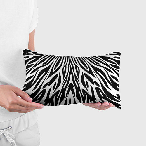 Подушка-антистресс Черная абстракция зебра / 3D-принт – фото 3