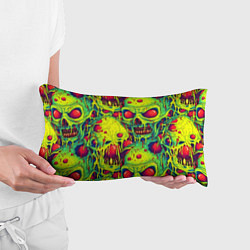 Подушка-антистресс Зеленые психоделические черепа, цвет: 3D-принт — фото 2