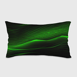 Подушка-антистресс Green lines black backgrouns, цвет: 3D-принт
