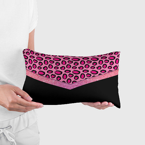 Подушка-антистресс Розовый леопард и блестки принт / 3D-принт – фото 3