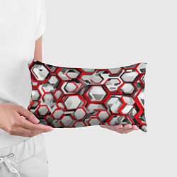 Подушка-антистресс Кибер Hexagon Красный, цвет: 3D-принт — фото 2