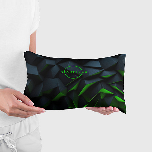 Подушка-антистресс Starfield black green logo / 3D-принт – фото 3