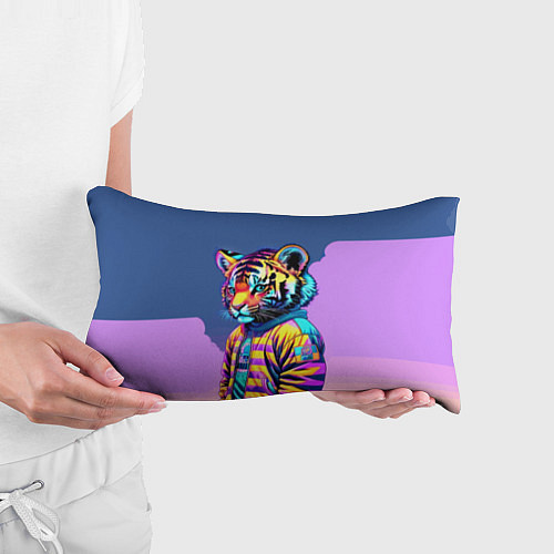 Подушка-антистресс Cool tiger cub - pop art / 3D-принт – фото 3