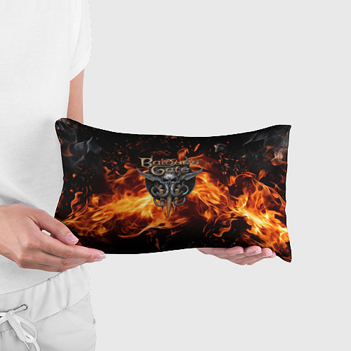 Подушка-антистресс Baldurs Gate 3 fire logo / 3D-принт – фото 3