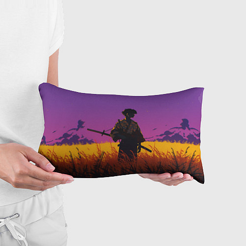 Подушка-антистресс Самурай на закате - фиолетовый / 3D-принт – фото 3