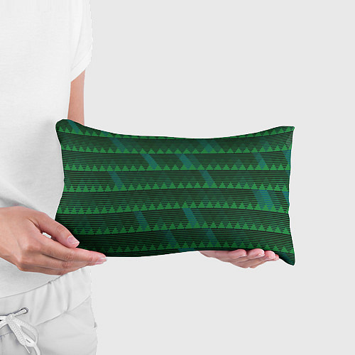 Подушка-антистресс Геометрические треугольники тёмно-зелёный / 3D-принт – фото 3