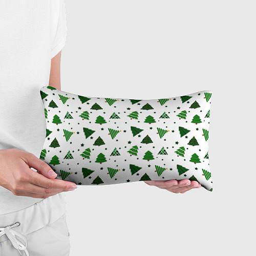 Подушка-антистресс Узор с зелеными елочками / 3D-принт – фото 3
