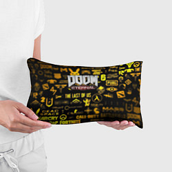 Подушка-антистресс Doom золотые логотипы игр, цвет: 3D-принт — фото 2