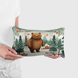 Подушка-антистресс Рождественский мишка фолк-арт, цвет: 3D-принт — фото 2
