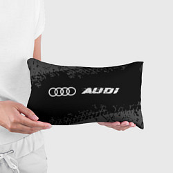 Подушка-антистресс Audi speed на темном фоне со следами шин по-горизо, цвет: 3D-принт — фото 2