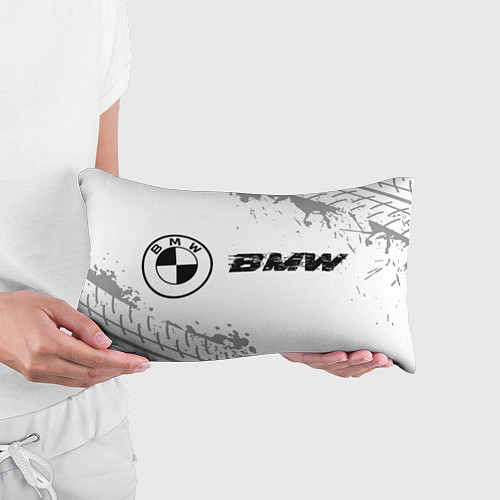 Подушка-антистресс BMW speed на светлом фоне со следами шин по-горизо / 3D-принт – фото 3