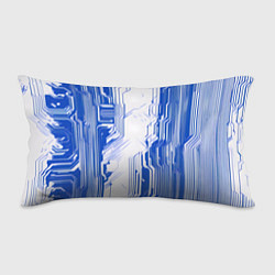Подушка-антистресс Синие линии на белом фоне киберпанк, цвет: 3D-принт
