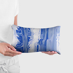 Подушка-антистресс Синие линии на белом фоне киберпанк, цвет: 3D-принт — фото 2