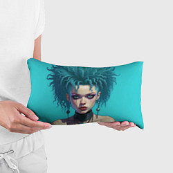 Подушка-антистресс Девушка панк с синими волосами, цвет: 3D-принт — фото 2