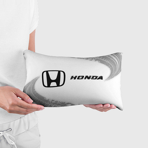 Подушка-антистресс Honda speed на светлом фоне со следами шин по-гори / 3D-принт – фото 3