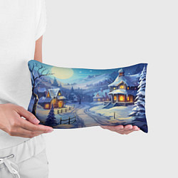 Подушка-антистресс Зимняя новогодняя деревня, цвет: 3D-принт — фото 2