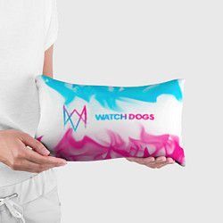 Подушка-антистресс Watch Dogs neon gradient style по-горизонтали, цвет: 3D-принт — фото 2