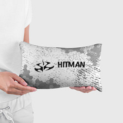 Подушка-антистресс Hitman glitch на светлом фоне по-горизонтали, цвет: 3D-принт — фото 2