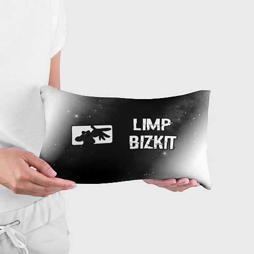 Подушка-антистресс Limp Bizkit glitch на темном фоне по-горизонтали / 3D-принт – фото 3