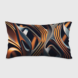 Подушка-антистресс Слияние красок оранжевого и чёрного абстракция, цвет: 3D-принт