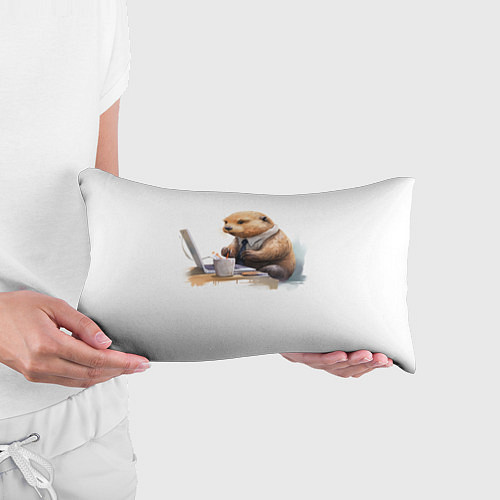 Подушка-антистресс Выдра за компьютером / 3D-принт – фото 3