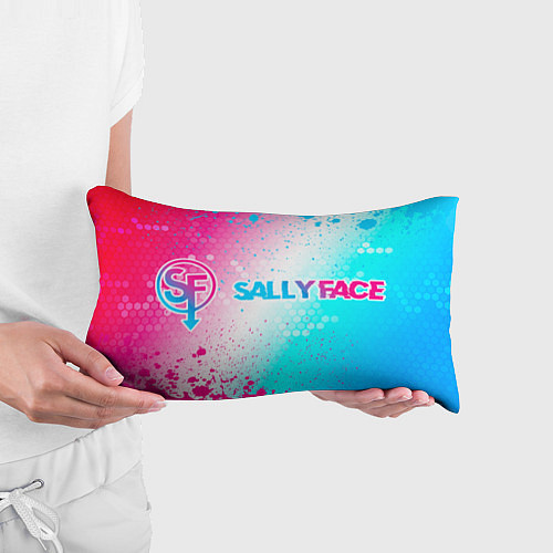 Подушка-антистресс Sally Face neon gradient style по-горизонтали / 3D-принт – фото 3