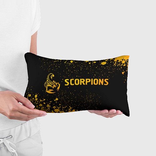 Подушка-антистресс Scorpions - gold gradient по-горизонтали / 3D-принт – фото 3