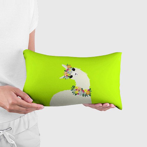 Подушка-антистресс Летняя лама - альпака в венке / 3D-принт – фото 3