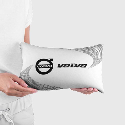 Подушка-антистресс Volvo speed на светлом фоне со следами шин по-гори / 3D-принт – фото 3