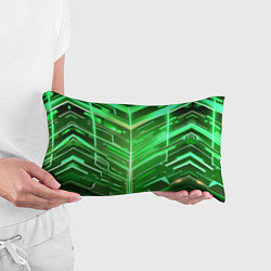 Подушка-антистресс Зелёные неон полосы киберпанк, цвет: 3D-принт — фото 2