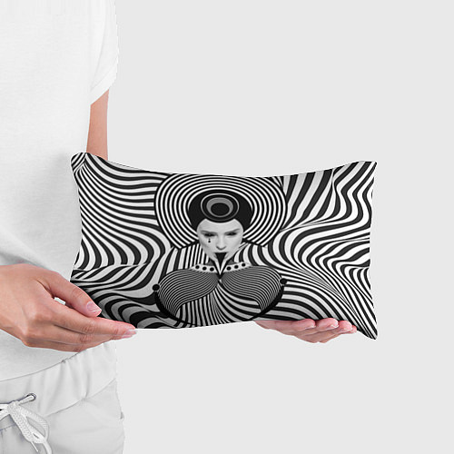 Подушка-антистресс Чёрно белый портрет девушки оптическая иллюзия / 3D-принт – фото 3