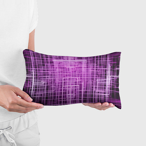Подушка-антистресс Фиолетовые неоновые полосы киберпанк / 3D-принт – фото 3