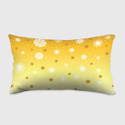 Подушка-антистресс Снежинки и звезды на желтом, цвет: 3D-принт