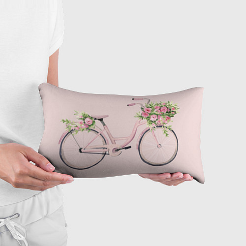 Подушка-антистресс Розовый велосипед с цветами / 3D-принт – фото 3
