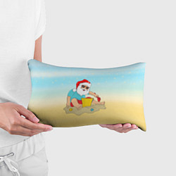 Подушка-антистресс Дед Мороз на море, цвет: 3D-принт — фото 2