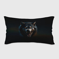 Подушка-антистресс Волк чёрный хищник, цвет: 3D-принт