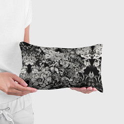 Подушка-антистресс Чёрно белый цветочны узор, цвет: 3D-принт — фото 2